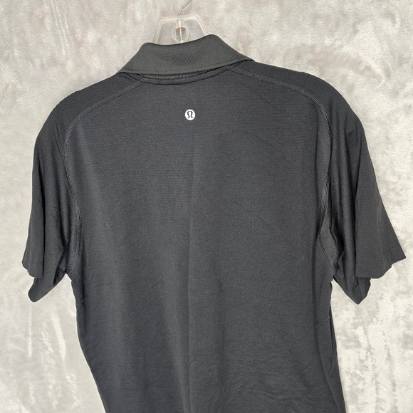 Lululemon Metal Vent Tech Polo Mens Large Black Short Sleeve Athletic Golf Shirt - Picture 4 of 8